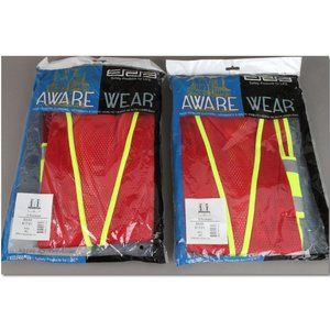 Lot of 2 Aware Wear RED safety vests S530 SIZE M/L